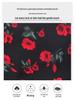 Retro Rose Print High-Waisted Side Slit A-Line Skirt - Women's Spring/Summer 2025 Collection
