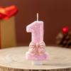 Cute Princess Pink Bow Birthday Candle Cake Decoration