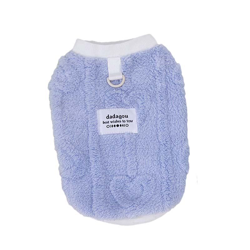 

Пальто для собак Зимняя теплая одежда для собак мелких пород кошек флисовый утепленный свитер для щенков французский бульдог чихуахуа плюшевая куртка для йорка M небесно-голубой
