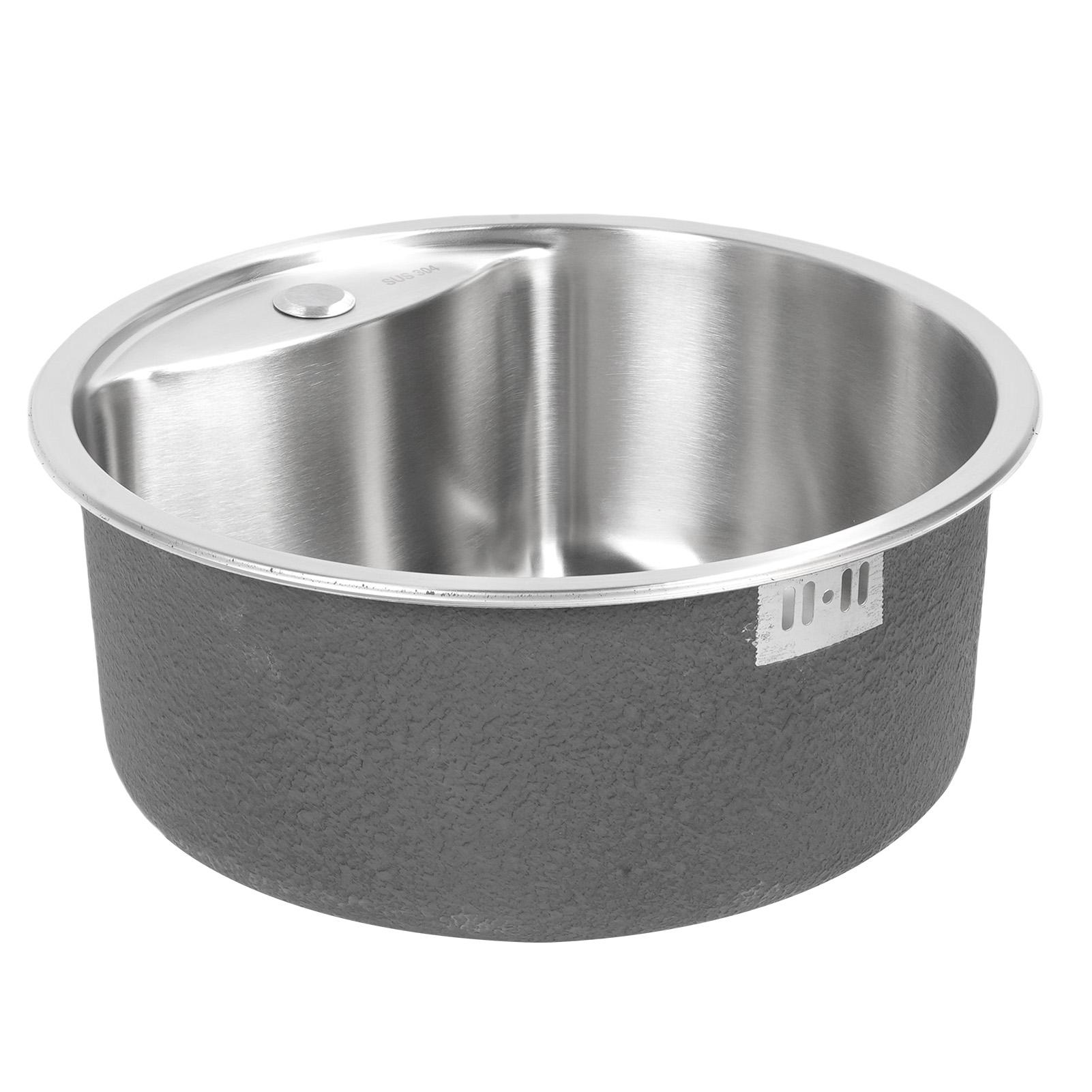 

Круглая барная мойка 45x45x20см 304 Нержавеющая сталь Мойка с одной чашей с отверстием для смесителя для кухни, ванной комнаты