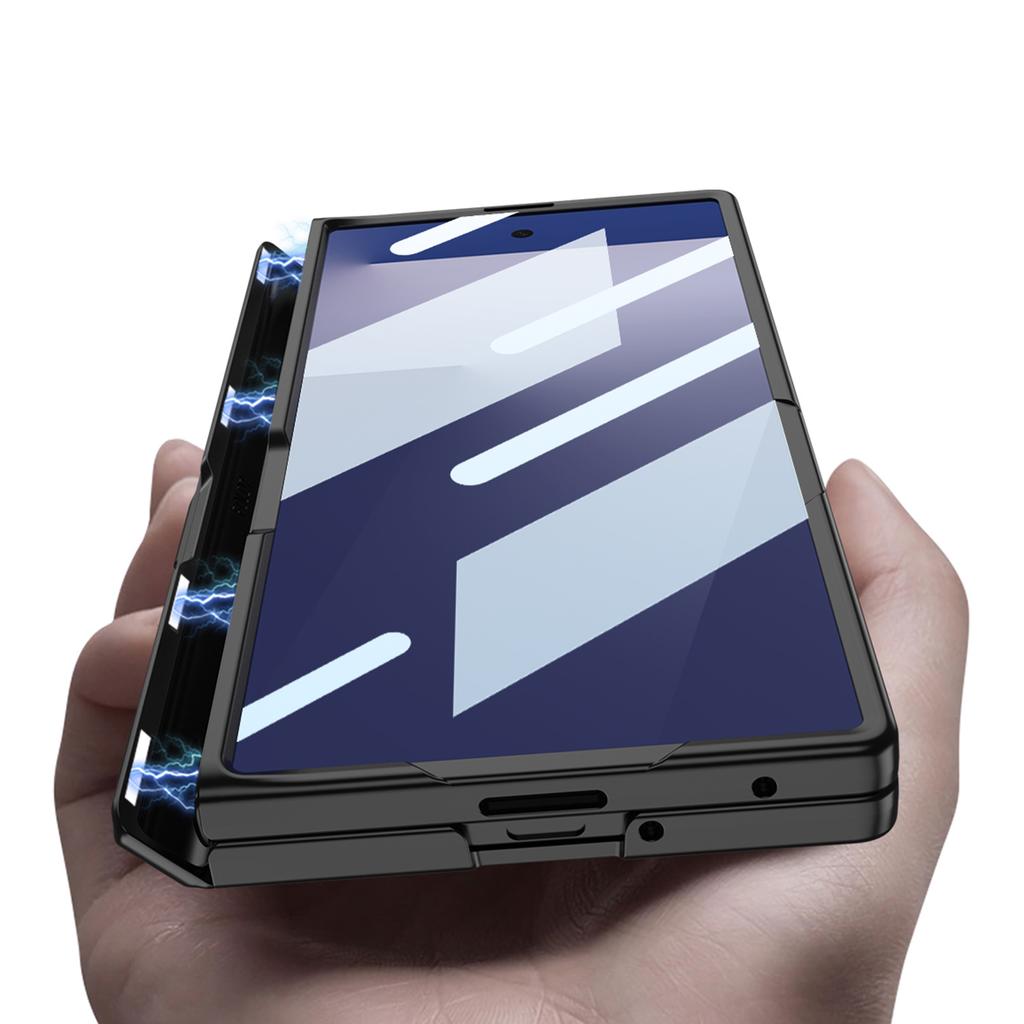 Samsung Fold7 Mobile Phone Case Magnetic Folding Full Pack Pen Slot Bracket Zfold7 Shell Film Protective Sleeve