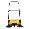 Walk-Behind Hand Push Floor Sweeper, Manual Floor Sweeper Non-Electric with 650mm Sweeping Width, 18.9L Waste Container & Adjustable Folding Handle