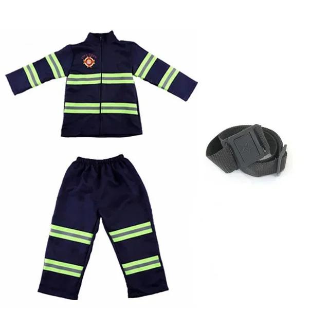 Costume Cosplay Bambini Pompiere Ragazzi Ragazze Halloween Carnevale Festa Uniforme Pompiere Sam Abbigliamento da Lavoro Regalo di Natale