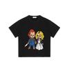 Chucky and Tiffany Cartoon T Shirt Black Horror Movie Characters Print Casual Wear for Men and Women