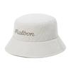 MALBON GOLF Striped Seersucker Bucket Hat Beige