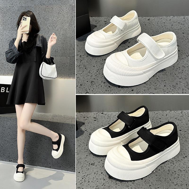 Mary Jane Shoes Women's Sandals Big Head Platform Canvas Shoes