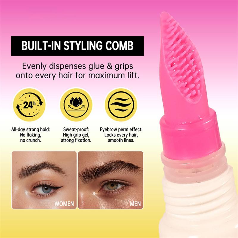 Super Lift Brow Crazy Lifed Brows Colla Gel per Laminazione Sopracciglia Tenuta Forte a Lunga Durata & Pettine Styling Integrato Cosmetici Trasparenti per Sopracciglia