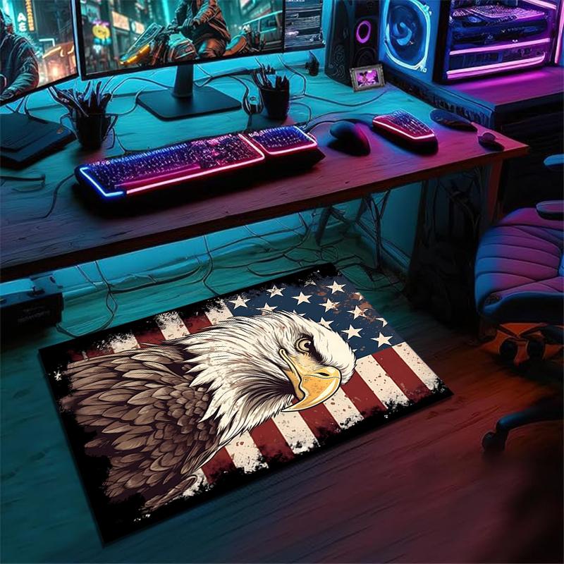 1pc The majestic American bald eagle Carpet Rug for Living Room Bedroom Home Sofa Decoration,Kids play Non-slip Floor Mat