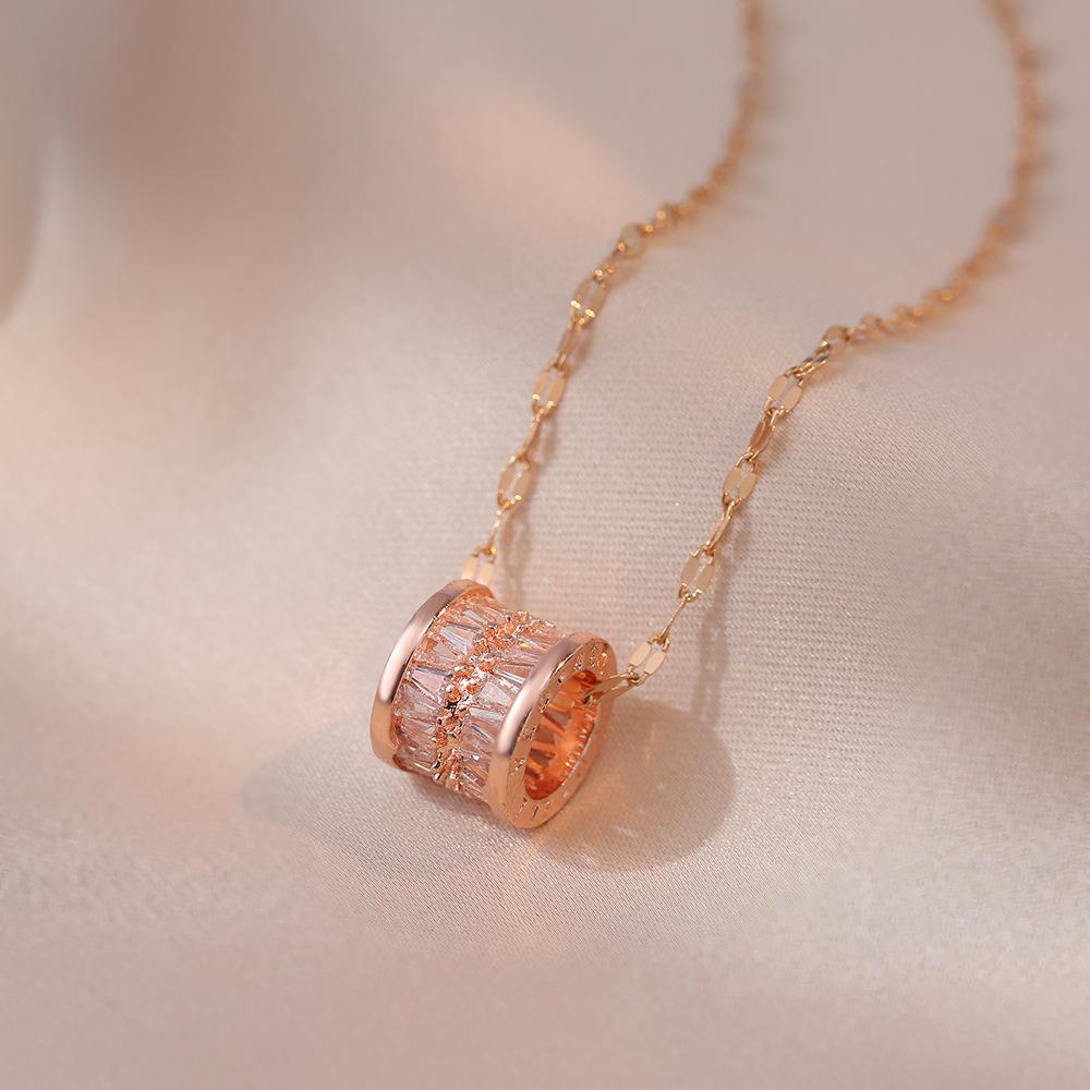 

Кулон на большую талию, ожерелье из нержавеющей стали, женская японская и корейская цепочка на ключицу розовый