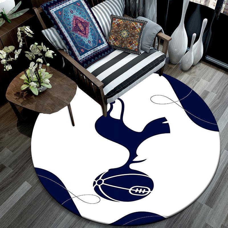 Tottenham Hotspur F.C Pattern Round rug,Carpet Rug for Living Room Bedroom Playroom ,Non-slip Floor Mat,Holiday Gifts and Birthday Gifts.