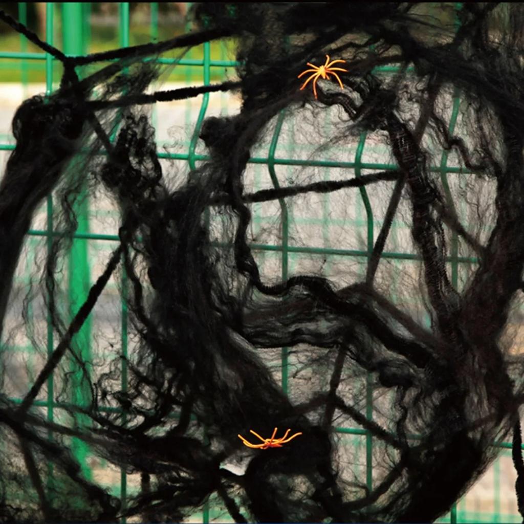 Halloween Artificial Elastic Spider Web Halloween Cotton Home Decor Items Scene Decoration Props Silk Colorful Silk Party Props