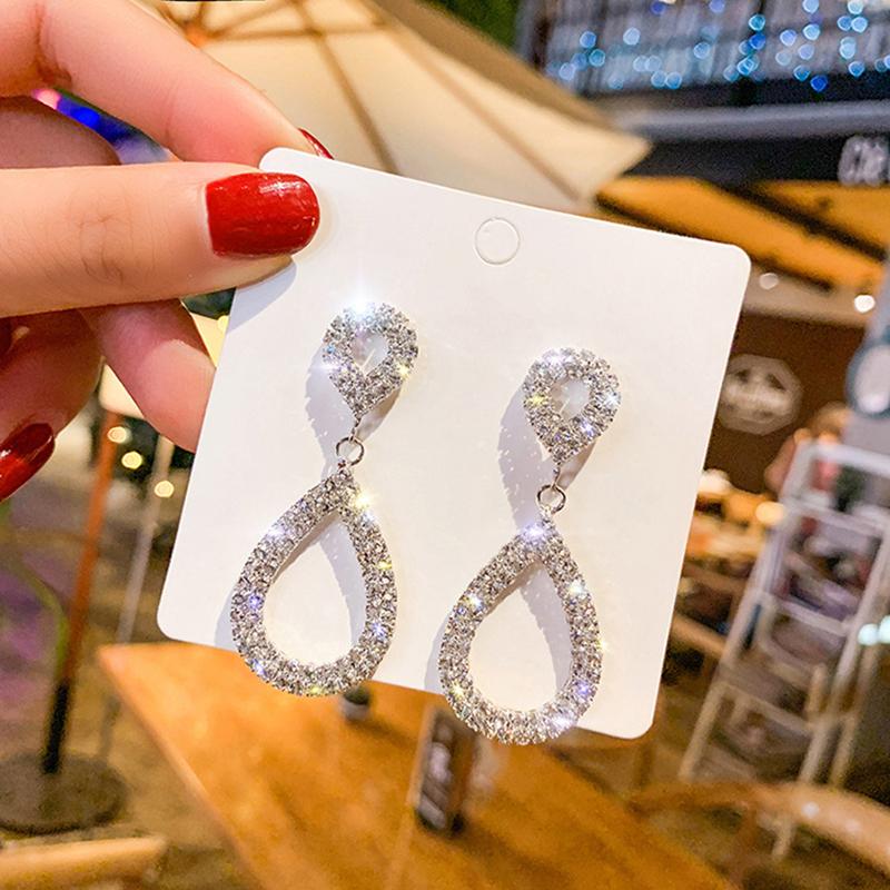 Cute Female Big Water Drop Earrings Fashion Color Gold Wedding Earrings Jewelry Vintage Long Dangle Earrings For Women