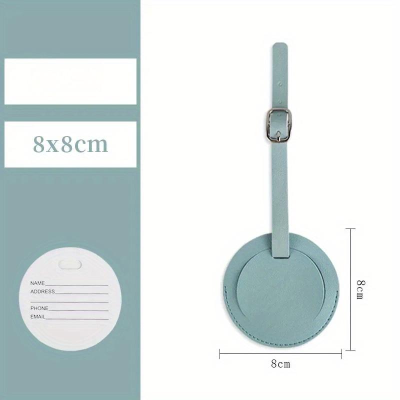 

1 шт. Бирка для багажа из искусственной кожи, круглая, женская, мужская, дорожная, бирка для багажа, идентификационная бирка для чемодана, бирка для сумки, держатель для имени, ID, адреса синий