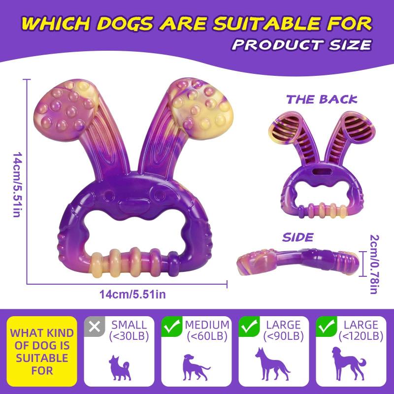 

Nylon Dog Dental Chew Toy With Squeaker Animal Shaped Teething Toy Durable Dog Chew Toy For Medium Large Dogs Rabbit
