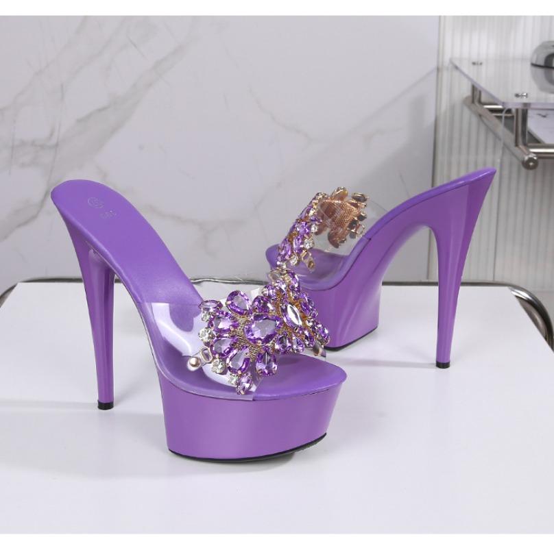 Fashion Catwalk Model High Heels with Stiletto Sexy Waterproof Platform 15cm Hate Heaven High Heels Slippers Female Summer