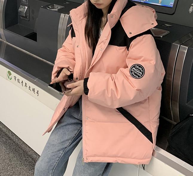 Winter Mode Lose Frauen Brot Daunenjacke Paar Liebhaber Parka mit Kapuze Kleidung Rosa