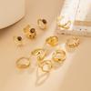 DIEZI One Set Fashion Baroque Tiger Eyes Rings For Women Men Girls Punk Gold Color Geometric Knuckle Joint Ring Set Jewelry