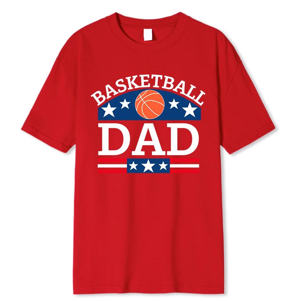 Basketball Dad Medal Hip Hop Printed Men Tshirts Sweat Cotton Casual Short Sleeve Fashion Breathable Loose Oversized T-Shirt