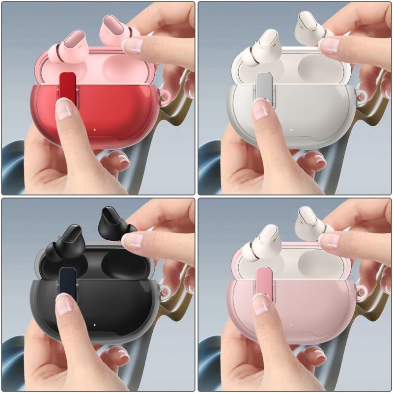 TPU Cover for Studio Buds/+ Earbud Holder Case with LED Light Visibility and Easy Access Ensuring Headsets Secures Fit