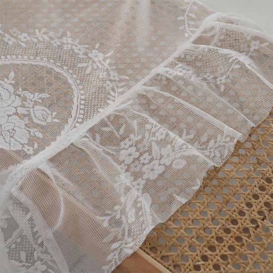 Tifon de fereastră modern Volane durabile Trim Poliester Elegant Floral Perdele din tul pentru fereastră Materiale de uz casnic