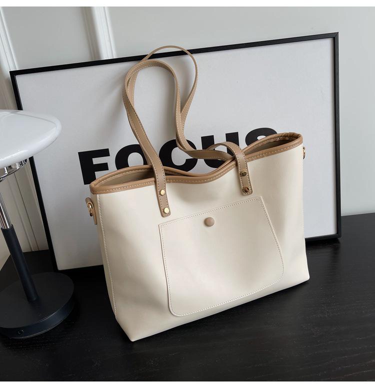 

Women s 2025 Large-Capacity College Commuter Crossbody Tote Bag Single Bag брудно-білий