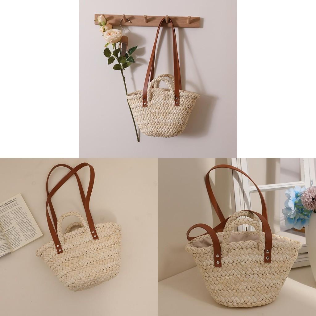 New Fashion Corn Husk Woven Bag Sweet And Fresh Style Handmade Woven Bag For Women Medium Size