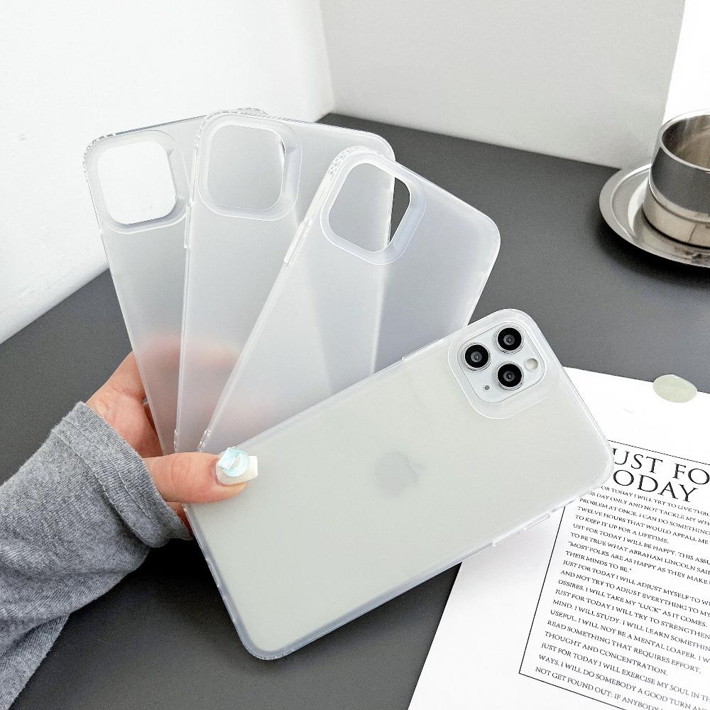 Fashion Frosted Matte Translucent Phone Case for iPhone 17 Air 16 15 14 Plus 13 12 11 Pro X Xs Max Shockproof Thin Phone Cover