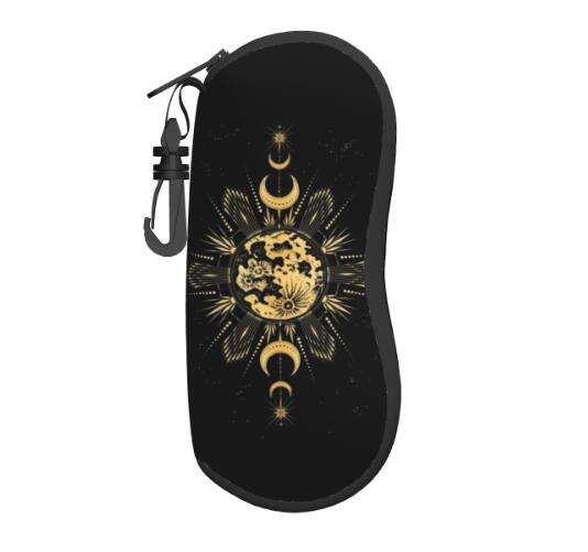 Moon and Sun Gothic Sunglasses Cases Glasses Box Soft Glasses Bag for Women Outdoor Travel Accessories Print Portable One Size