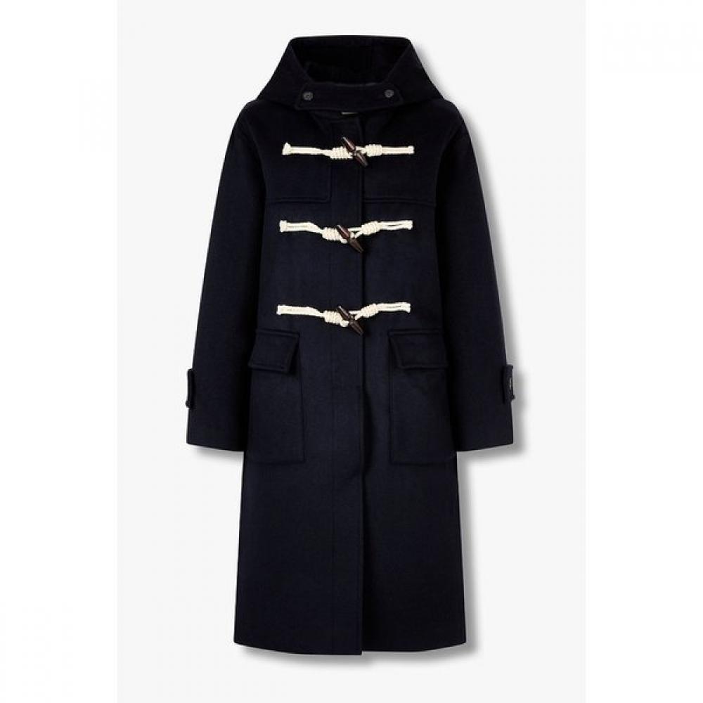 Studio Tomboy Toggle Hood Wool Blend Long Coat 9175411984 melange grey (86)/OS(FREE)