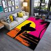 Surfer Silhouette Sunset Scene suitable as a non-slip mat for the living room or bedroom sofa