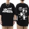 Cotton Arctic Monkeys Inspired T Shirt Album List Doodle Print Vintage T-shirt Men Hip Hop Punk Short Sleeve Tshirts Streetwear
