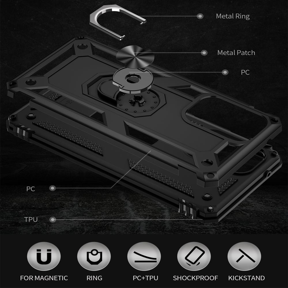 Stoßfestes Panzer-Stoßfängergehäuse für Samsung Galaxy A55 A54 A14 A15 A25 A34 A23 Note 20 S24 Ultra S23 S22 S21 Metallring-Rückseite