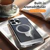 For iPhone 14 Pro Max Magnetic Case Aromatherapy Acrylic+Aluminum Alloy Kickstand Cover