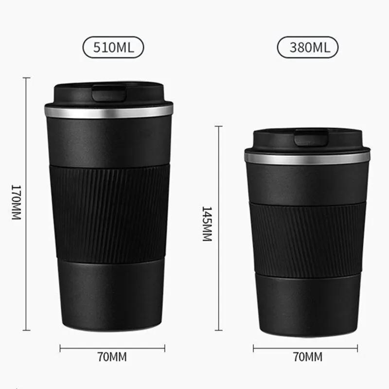 Stainless Steel Coffee Cup Double Layer Vacuum Insulation Cup Office Mug Outdoor Portable Car Water Cups Fashion Mugs Bar Tool