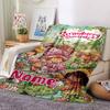 Manta de Fiesta Aventura en el Jardín de Tarta de Fresa con Nombre Personalizado Para Sofá Cama Manta de Felpa Acogedora Suave y Esponjosa Mantas Súper Suaves y Cálidas Para Otoño e Invierno 09