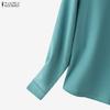 ZANZEA Women Casual V-Neck Solid Color Loose Long Sleeve Blouse