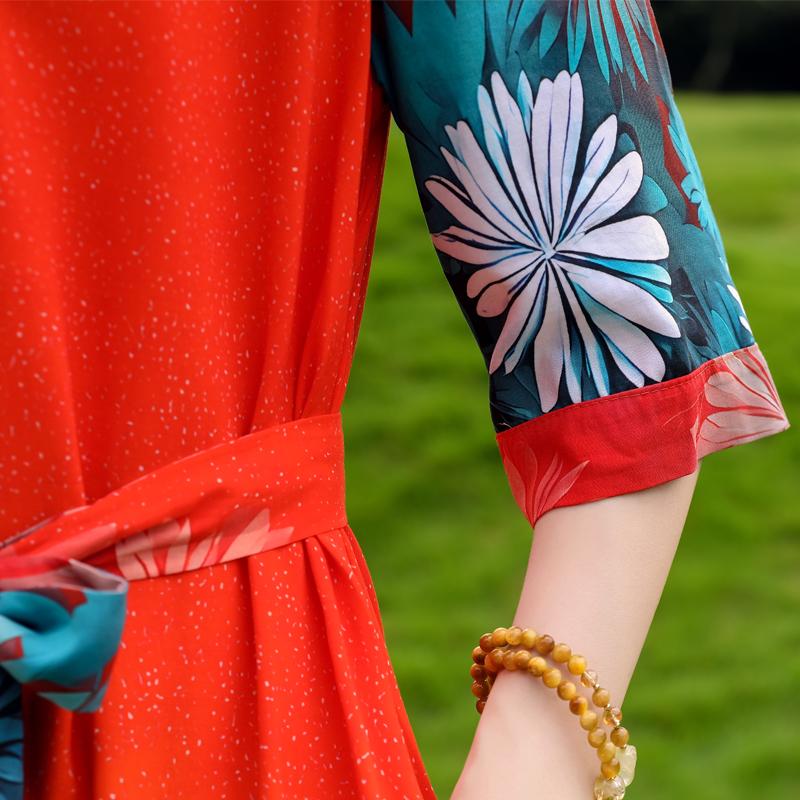 Plus Size Women's Half Sleeve Midi Dress, Casual Loose Floral Print Daily Wear Dress for Ladies