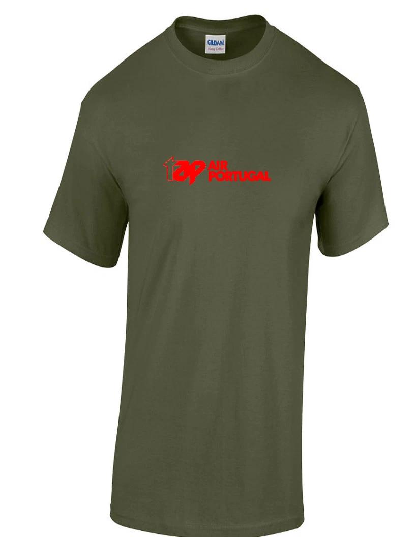 TAP Air Portugal Red Vintage Logo Portuguese Airline Army Green T-Shirt 3XL