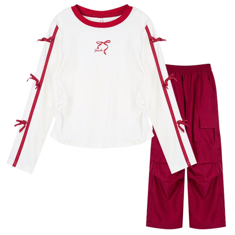 

Girls Casual Long-Sleeve T-Shirt & Overalls Set 160