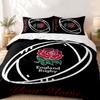 Inghilterra rugby Nome Personalizzato Set da 3 pezzi Perfetto per la camera da letto Set di biancheria da letto confortevole include una copripiumino e due federe Ideale per compleanno o Natale