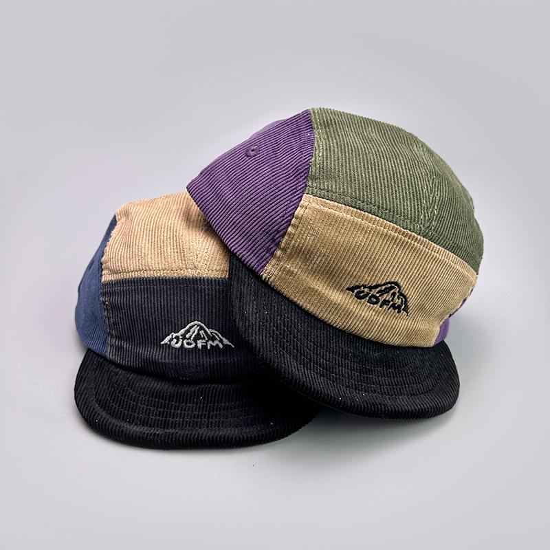 Japanese Embroidery Block Baseball Hats New Unisex Corduroy Breathable Retro Sunshade Versatile Street Fashion Peaked Caps