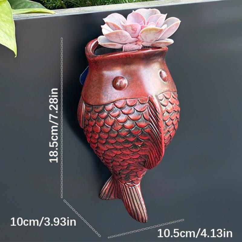 Creative Fish Shape Planter Wall Mounted Easy Cleaning Miniature Model Plant Desktop For Busy Individuals Decoration