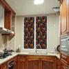 Retro Flowers Colorful Stained Glass Window Film Pattern Non-adhesive Window Decals Static Clings Non-Adhesive Window Stickers