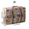1pc Vintage Fabric Foldable Storage Bag with Strong Zipper and Handle, Space-Saving, for Moving, Travel, Back To School