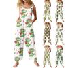 Dammode Söta Tryckta Lediga Lösa Retro Overaller Bomull och Lin Jumpsuit