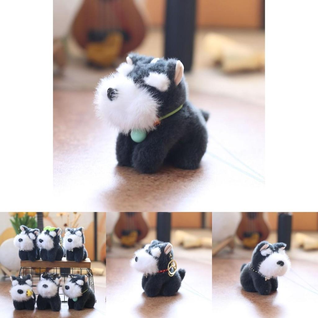 Schnauzer Plush Doll Keychain Super Soft Short Fur Stuffed Animal Gift For Collectors
