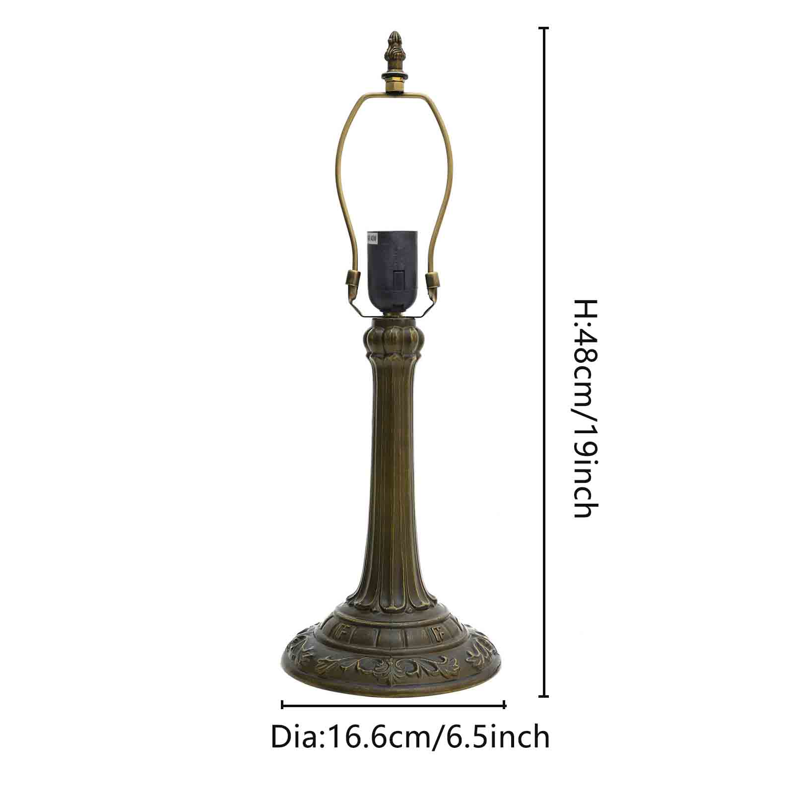 

Vintage Lamp Base Only Suitable for 8 Inch(20cm)/12inch(30cm) Lampshade 1 E27/E26 Bulb Holder Antique Brass Finish
