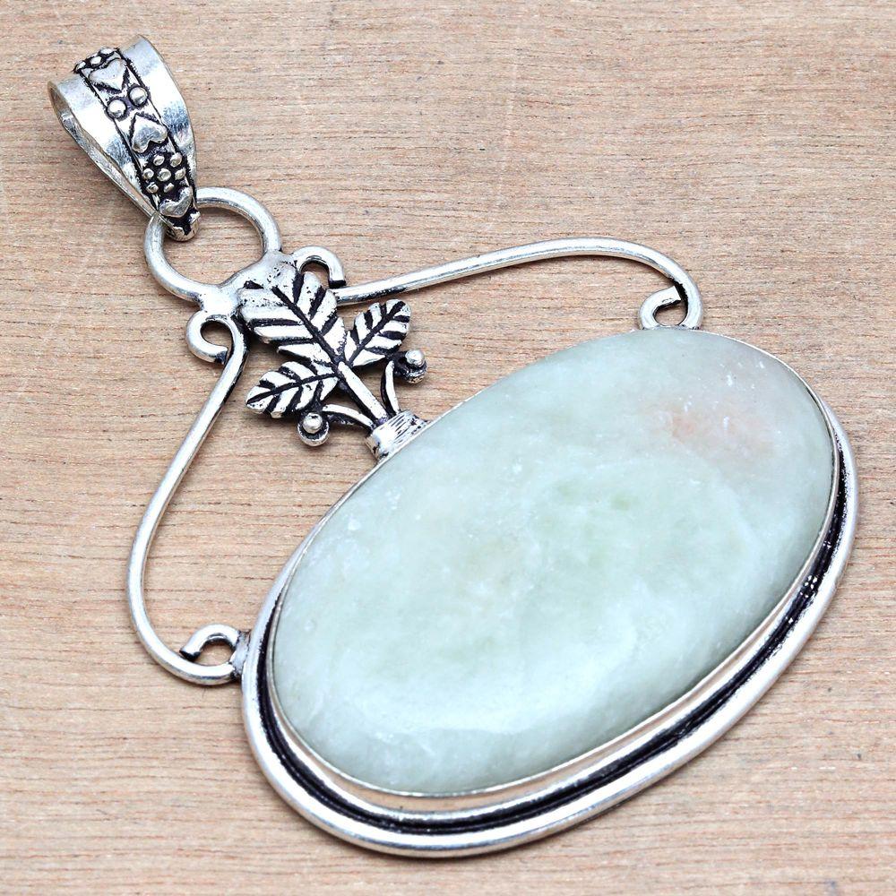 Necklace Green SSepterian Gemstone Handmade Gift For Her Jewelry 2.5"