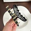 Acetate Beautifully Crafted Hair Claw Clip In Black And Beige For Effortlessly Looks Elegant