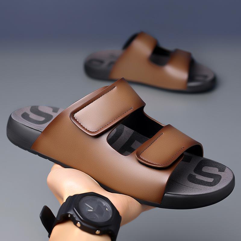 Men's Plus Size British Style Slippers - High Quality Breathable Indoor Outdoor Casual Sandals